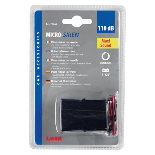 Lampa Micro-Sziréna konzollal, 6-12V 100DB