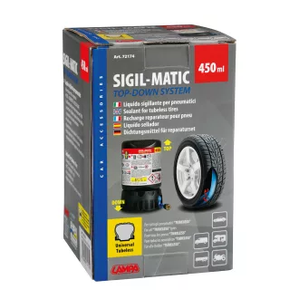   Lampa Sigil-Matic, defekt javító folyadék tömlő nélküli gumiabroncsokhoz, 450 ml