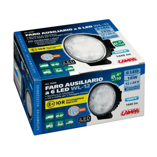 Lampa WL12 Munkalámpa 6 LED - 12/24V - Fehér 18W