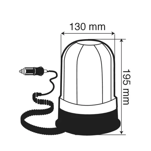 Lampa Villogó, H1 izzó, RH-2, Sárga, Mágneses, 12/24V
