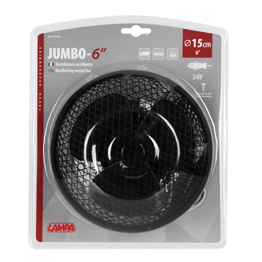 Lampa Jumbo, 24V Oszcilláló Ventilátor, Fém rács