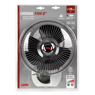 Lampa Króm, Oszcilláló Ventilátor, 24V, 15cm