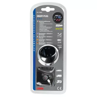 Lampa Akkuteszter 12/24, Smart Hőmérővel, USB Töltő 2,1A