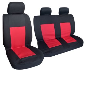   1+2 Furgon üléshuzat - VASTAG 5mm-es habszivacs - fekete-piros színű