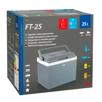   Lampa FT-25, hordozható termoelektromos hűtő és melegítő 25 literes, 12V+220V