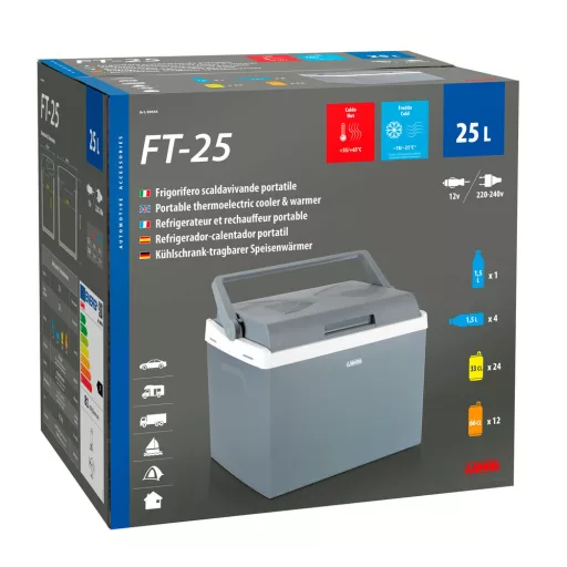 Lampa FT-25, hordozható termoelektromos hűtő és melegítő 25 literes, 12V+220V