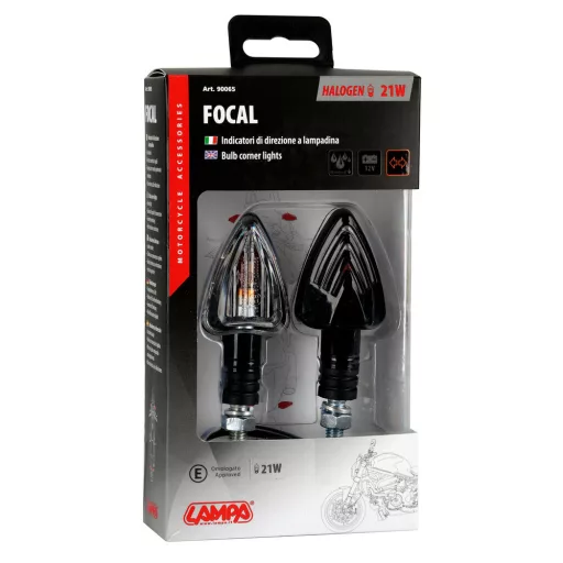 Lampa, Motoros Index, Focal, HY21W, Pár, Fekete