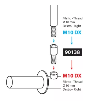 Lampa, Menetadapter, Visszapillantó Tükörhöz, M10 Jobb->M10 Jobb