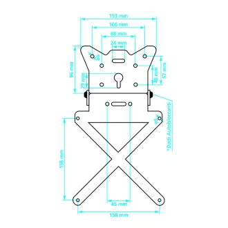 Lampa Motor Rendszámtartó, X-Plate, Alu, Fekete