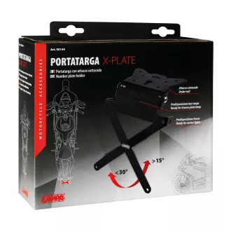 Lampa Motor Rendszámtartó, X-Plate, Alu, Fekete