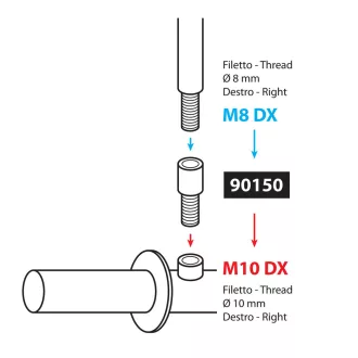 Lampa, Menetadapter, Visszapillantó Tükörhöz, M8 Jobb->M10 Jobb