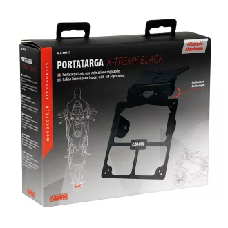 Lampa Motor Rendszámtartó, Xtreme, Alu, Fekete