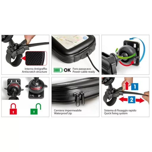Lampa,Quick Fix, Telefon/PDA tartó motorkerékpárhoz