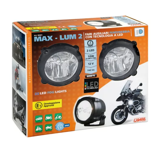 Lampa Motoros Ködlámpa, Max-Lum 2, LED, Pár