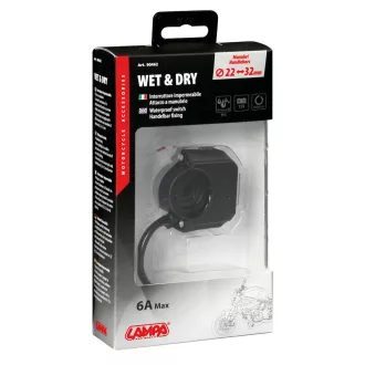   Lampa, Kapcsoló Kerékpár és Motor Kormányra, Vízálló, 12V 6A