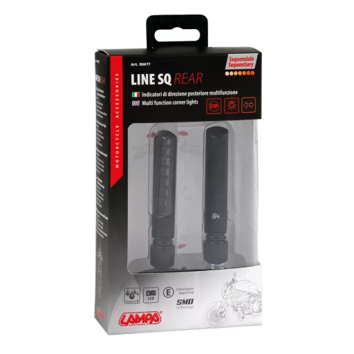 Lampa Line SQ Hátsó, Szekvenciális Led Index és Féklámpák - 12V LED