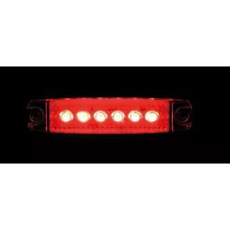 Lampa Külső Világítás 12/24V Piros 6 Ledes