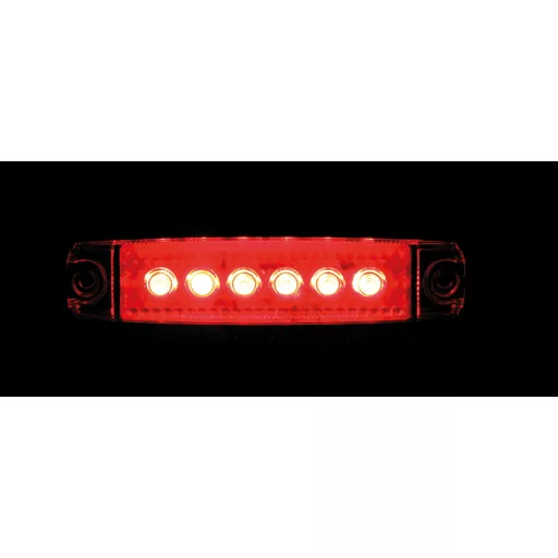 Lampa Külső Világítás 12/24V Piros 6 Ledes