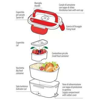 Lampa, Ételmelegítő, Lunch-Box, 1,5L 12/24/220V