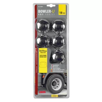 Lampa Kerékcsavar Kupak, 32-33mm, Króm, 10Db