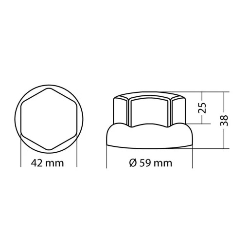 Lampa Kerékcsavar Kupak, 32-33mm, Króm, 10Db