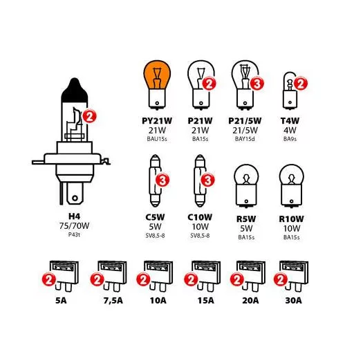 Lampa, 24V H4 IZZÓKÉSZLET 30 DARABOS