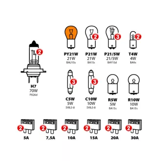 Lampa, IZZÓKÉSZLET 24 V H7 30 DB-OS