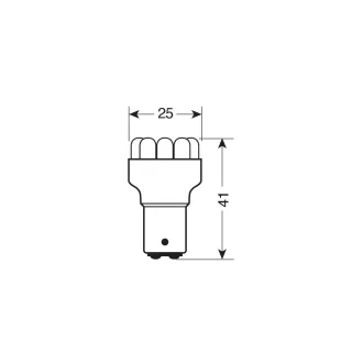 Lampa 24V BAY15D (P21/5W) 12 LED DIÓDA, FEHÉR SZÍNŰ