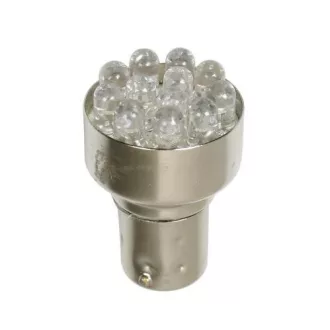 Lampa 24V BAY15D (P21/5W) 12 LED DIÓDA, FEHÉR SZÍNŰ