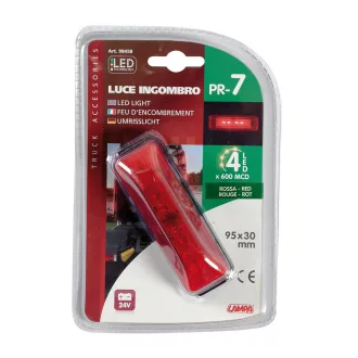 Lampa PR-7, Külső Világítás, 24V, 4Ledes Piros 95X30MM