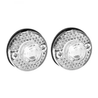   LAMPA LEDLÁMPA 24V PÁR, FEHÉR F-12 30 MM ÁTMÉRŐ, E9, VÍZÁLLÓ