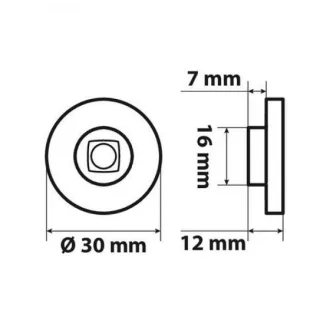   LAMPA LEDLÁMPA 24V PÁR, FEHÉR F-12 30 MM ÁTMÉRŐ, E9, VÍZÁLLÓ