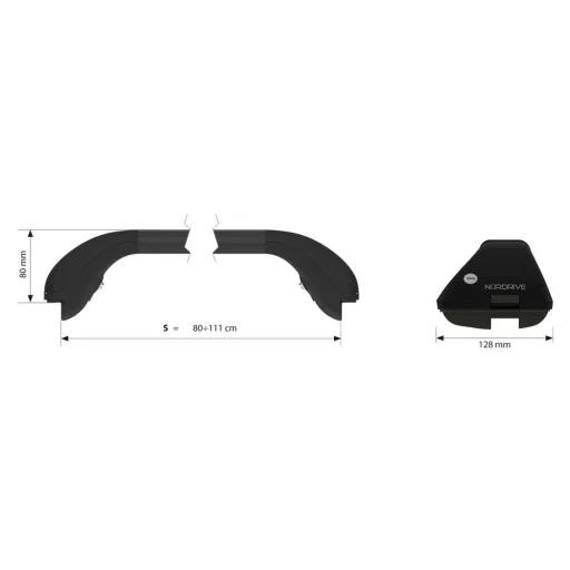 Nordrive, Snap-Steel "S" Teleszkópos Csomagtartó Pár - 80-111cm