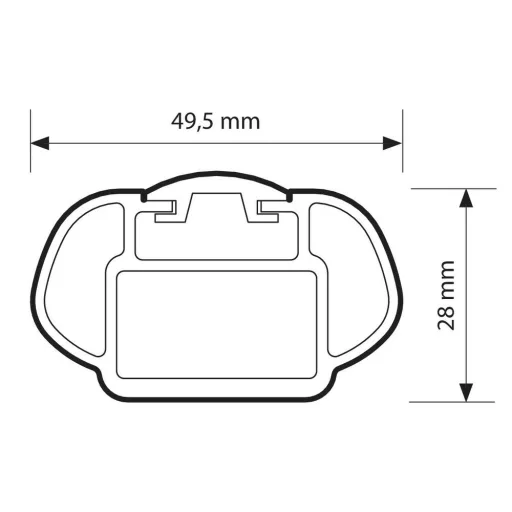 Nordrive Alumia Rail, komplett alumínium tetőcsomagtartó készlet - L - Evos RA 120cm