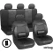 11 részes üléshuzat szett Deréktámasz + Légzsák kompatibilis - fekete AG28505BK PLUS
