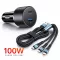 13023 02ACSET Gyors töltő USB/USB-C + 3 az 1-ben töltő különböző töltőfejekkel - 5A 100W 12-24V