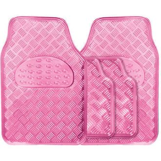   03062 Alumíniumhatású univerzális gumiszőnyeg autóba 4 db-os - PINK
