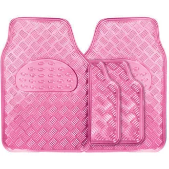   03062 Alumíniumhatású univerzális gumiszőnyeg autóba 4 db-os - PINK