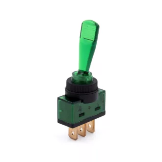 AE Világító Billenőkapcsoló Zöld 12V 20A