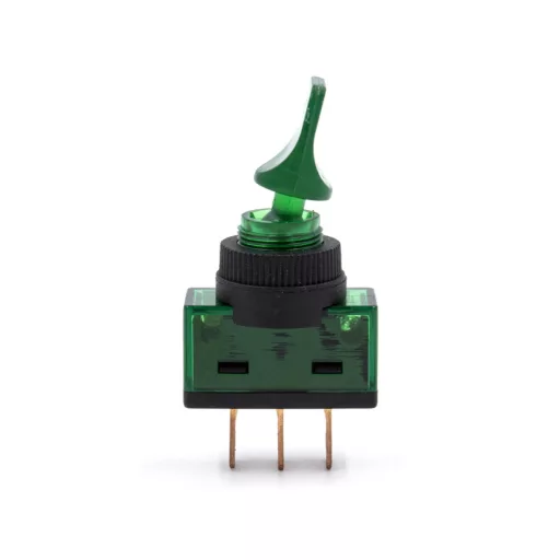 AE Világító Billenőkapcsoló Zöld 12V 10A