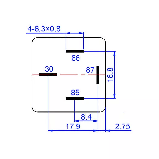 RELÉ 4 LÁBÚ 40A 12V