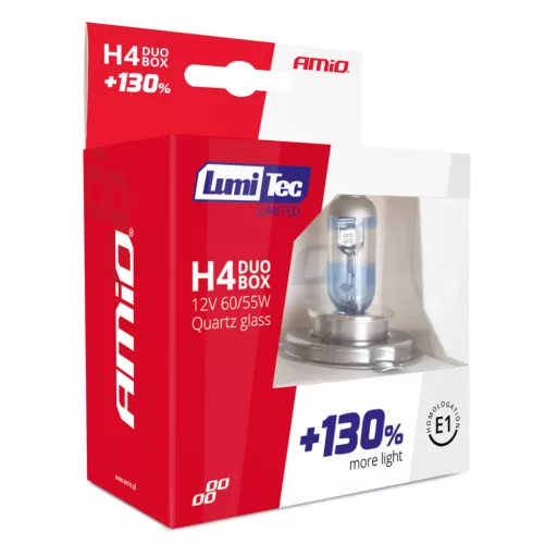 Amio Halogén izzók H4 12V 60/55W LumiTec LIMITED +130% DUO