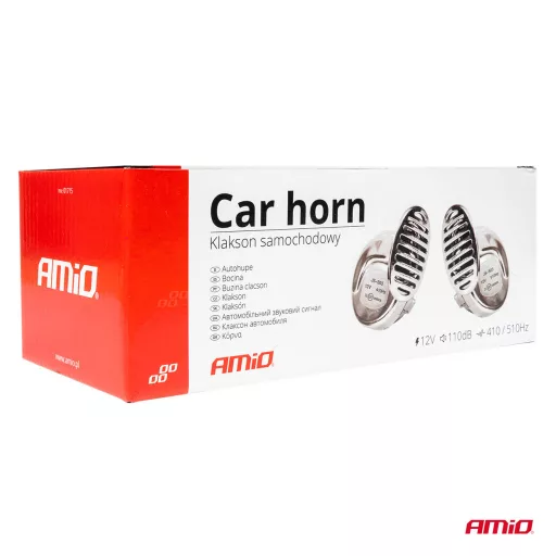 Amio CHR-01 Kéttónusú Csigakürt Króm 2db 12V 110dB