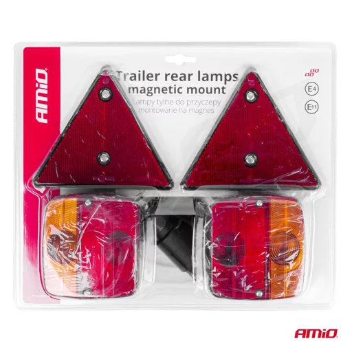 Amio Mágneses Utánfutó Lámpa Készlet Háromszöggel 7Pólusú