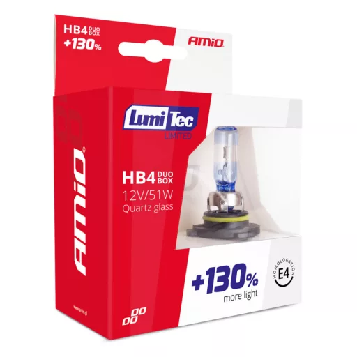 Amio Lumitec Limited HB4 Halogén Izzó 12V 51W +130% DUO