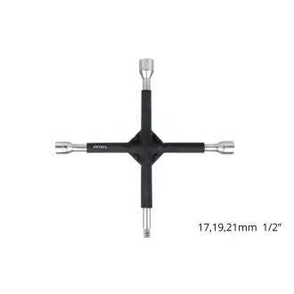  Amio Keresztkulcs Gumibevonattal és Krova Csatlakozóval 17-19-21mm 1/2"