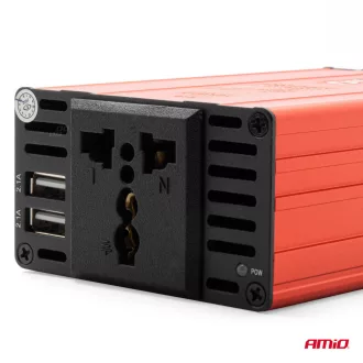 Amio Transzformátor 12-220V 300/600W 2xUSB