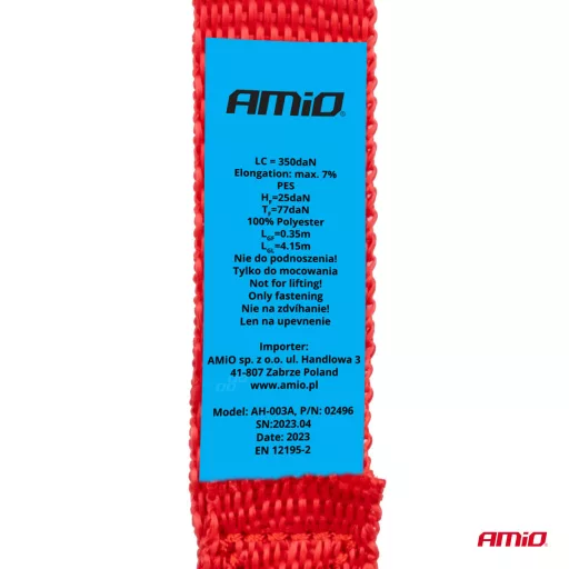 Amio Racsnis Heveder Készlet 4db 700kg 25mm 4m