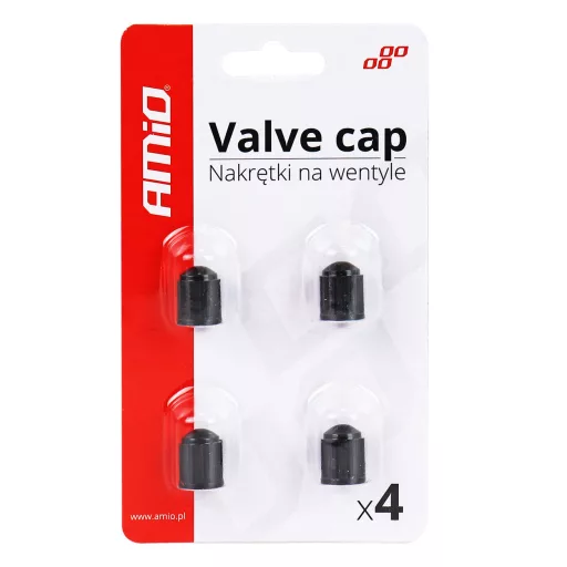 Amio Műanyag Szelepsapka Fekete 4db