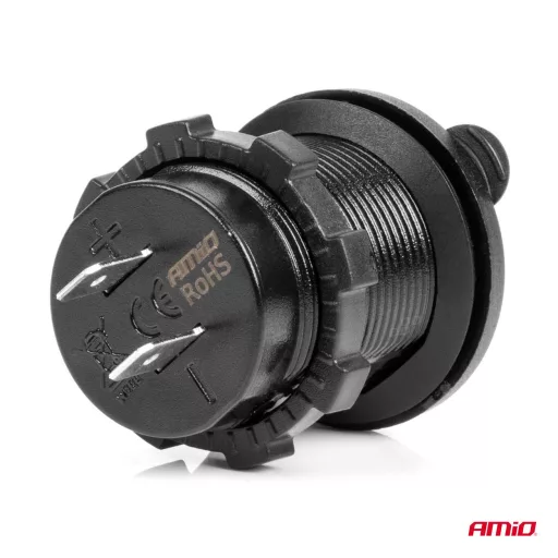 Amio Vízálló Dupla USB Aljzat MOD-03 12/24 1-2.1A